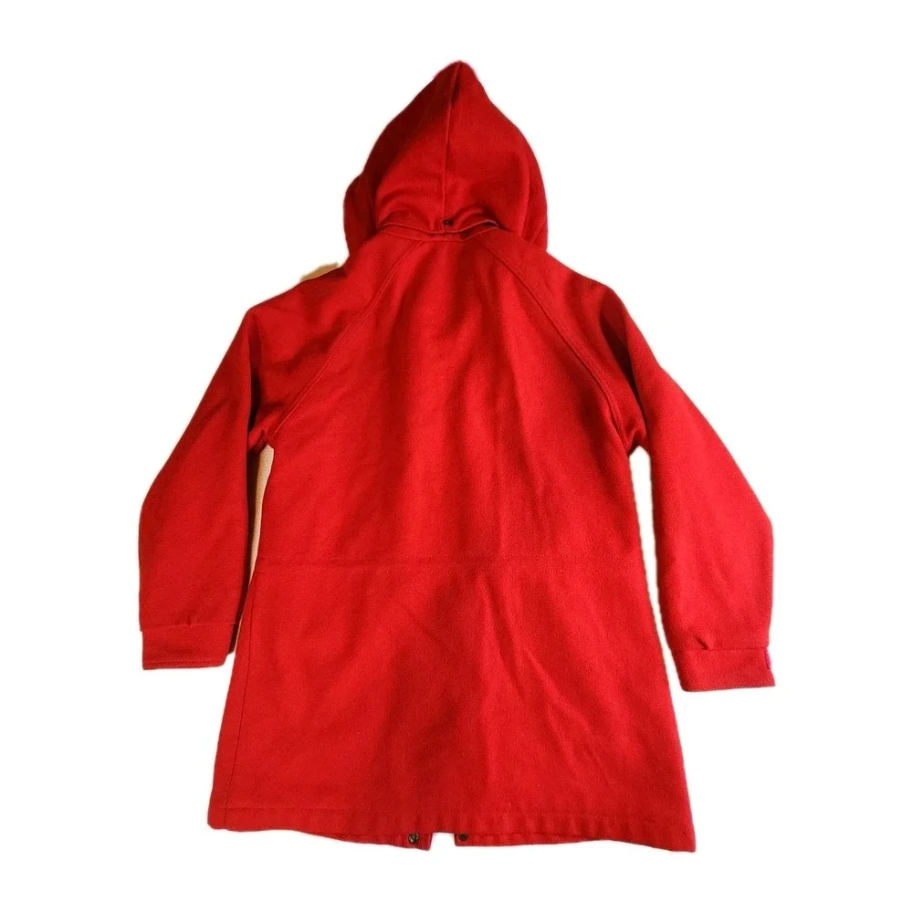 WOOLRICH Wool Coat Jacket Womens Medium Classic Red Hooded Warm Winter‎ VTG